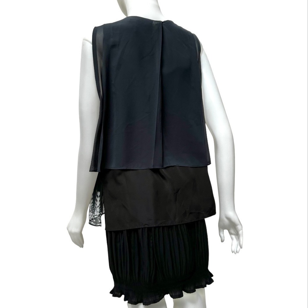 Kenneth Cole NY Black Layered Chiffon Top Small Office Siren Dark Fairy Capsule - Picture 4 of 17